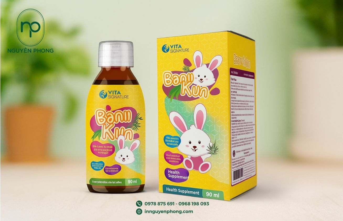 Mẫu hộp đựng siro thiết kế dễ thương